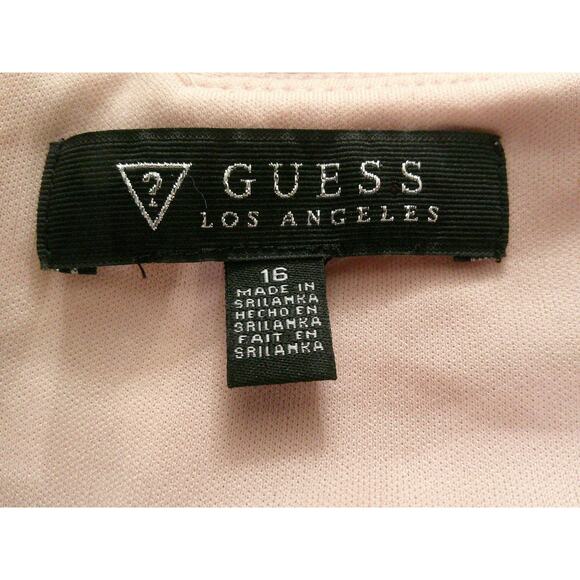 NWT Guess Womens Size 16 Hot Pink Blush Color Block Bandage Bodycon Dress - Picture 6 of 9